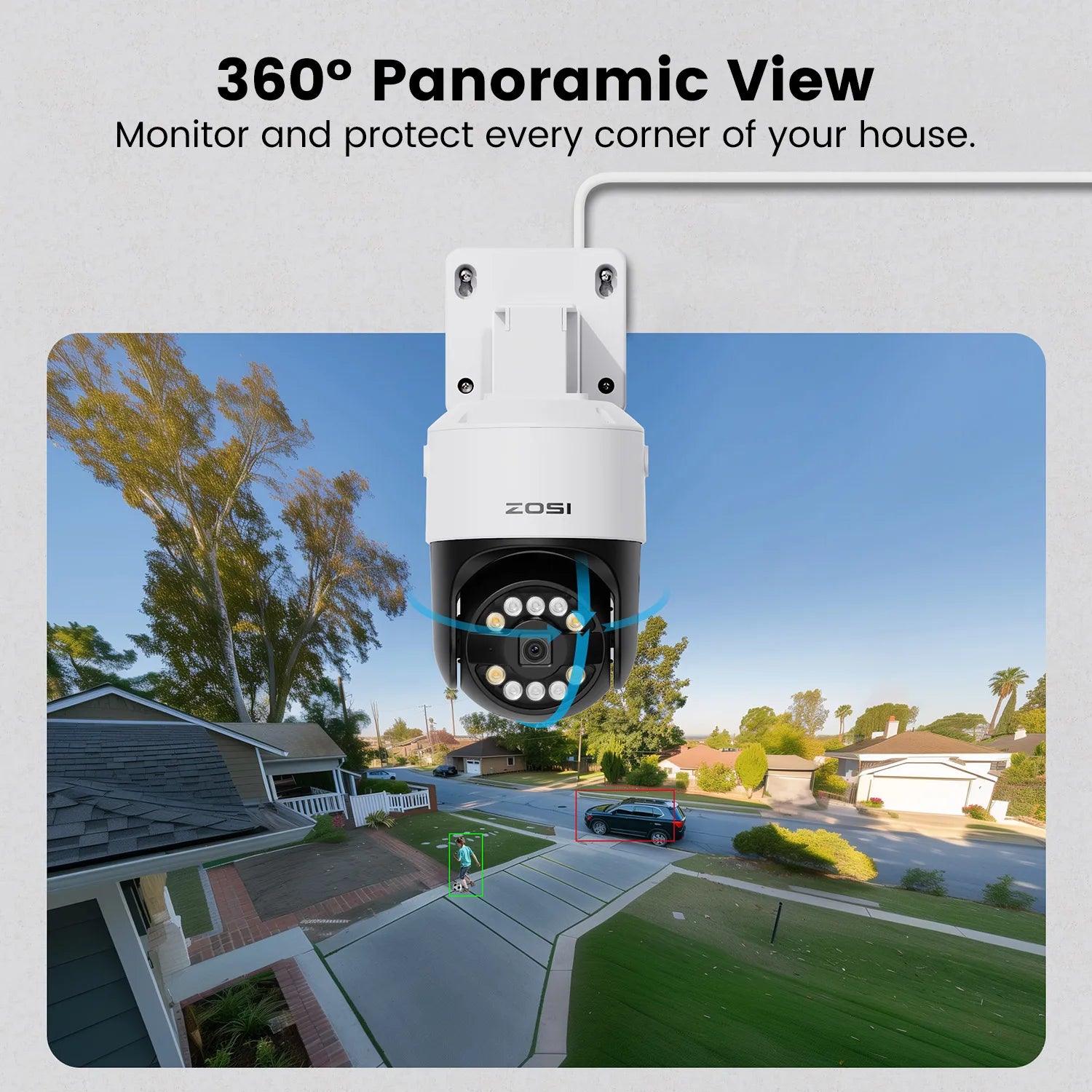 ZOSI 8MP PTZ PoE Security Camera System – 4K AI Face/Person/Vehicle Detection