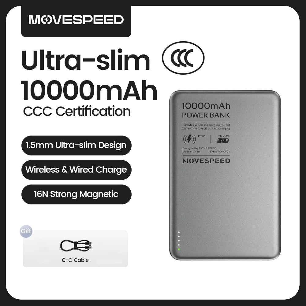 MOVESPEED S10 tanek magnetni prenosni polnilec 10000mAh PD20W MagSafe