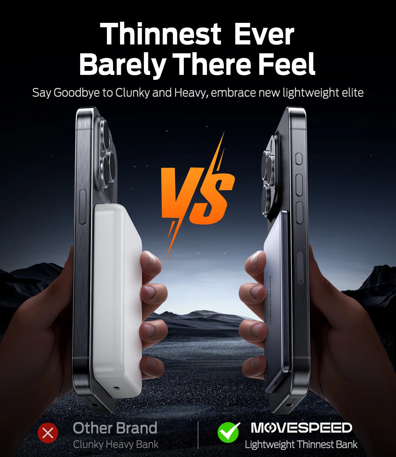 MOVESPEED magnetna baterija 10000 mAh tanka MagSafe za iPhone Samsung