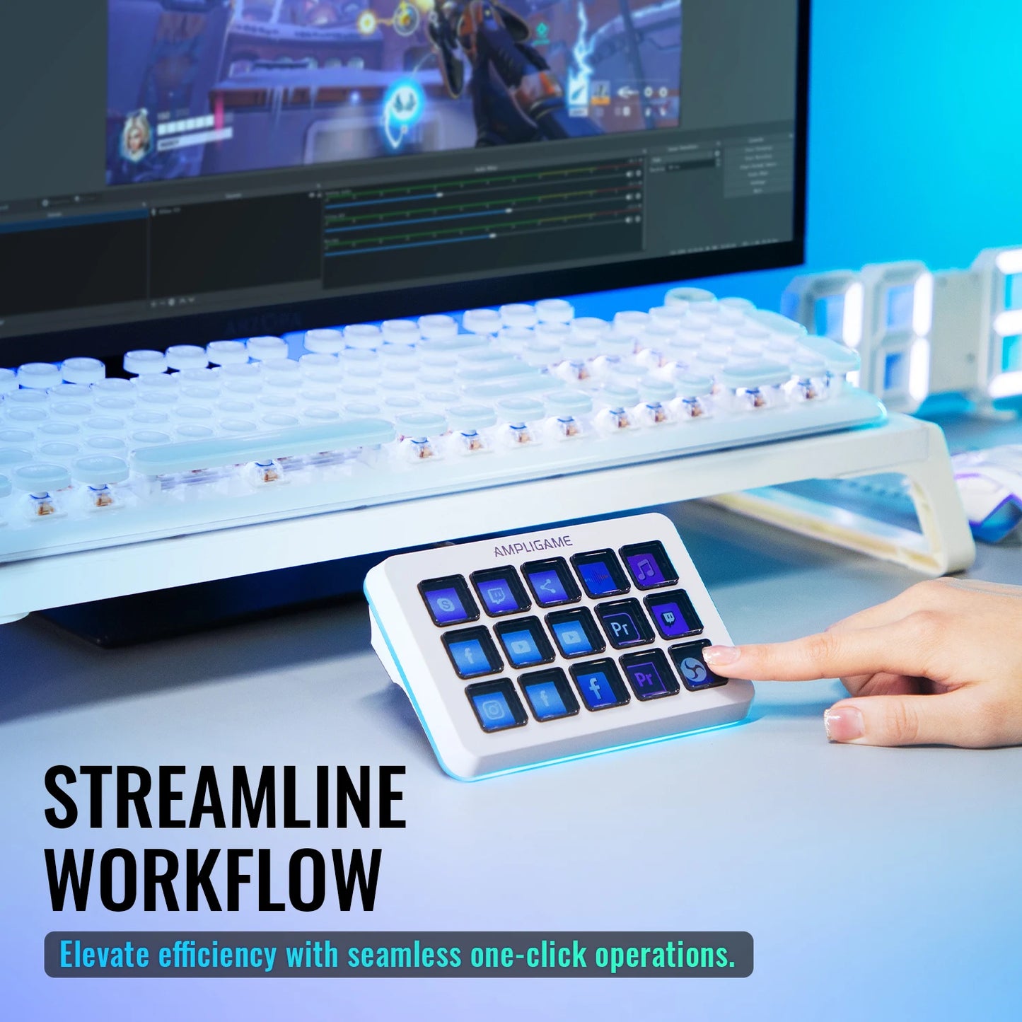 FIFINE D6 Macro Stream Controller – 15-tipkovni programabilni krmilnik za pretakanje v živo prek OBS, Twitch in YouTube