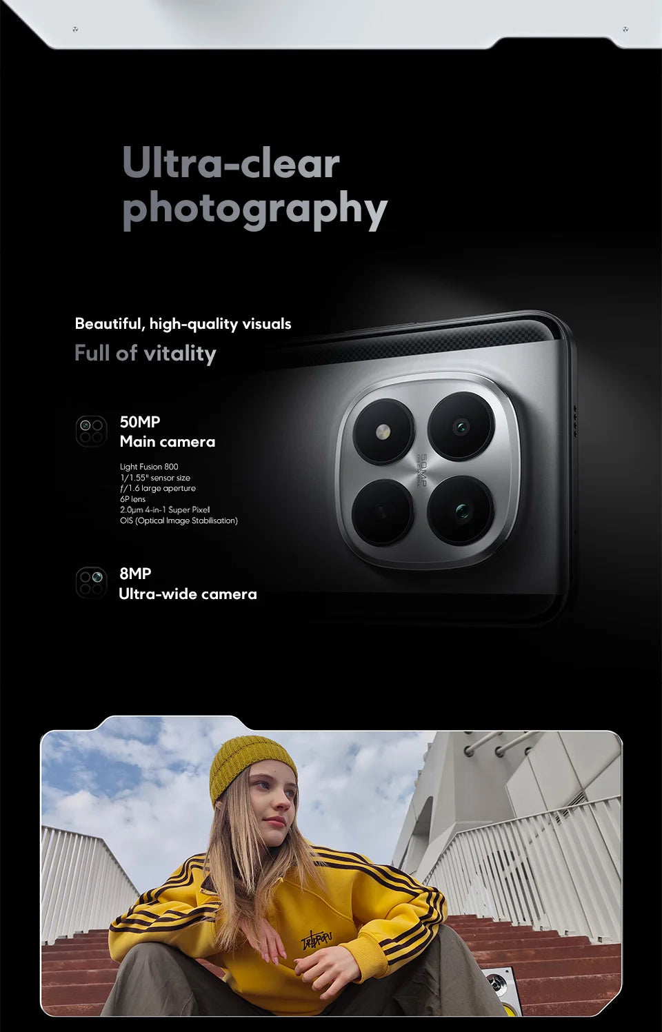 POCO M8 Pro 5G Smartphone Global Version Snapdragon® 7s Gen 4 Octa core 6500mAh battery 100W HyperCharge  6.83" CrystalRes 1.5K AMOLED display 50MP Camera NFC - Limetastore