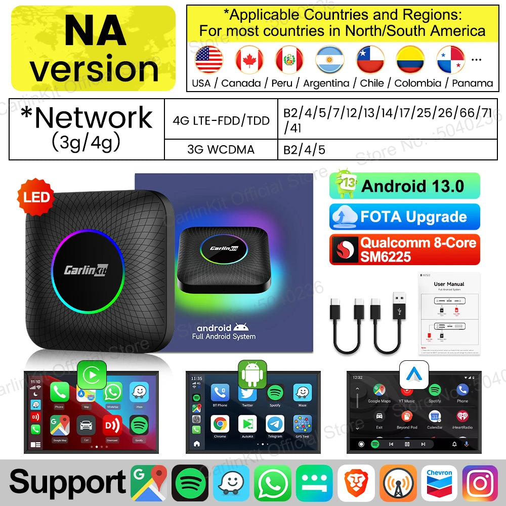 CarlinKit Tbox-Ultra Android 15 8+128GB Brezžični CarPlay AI Box