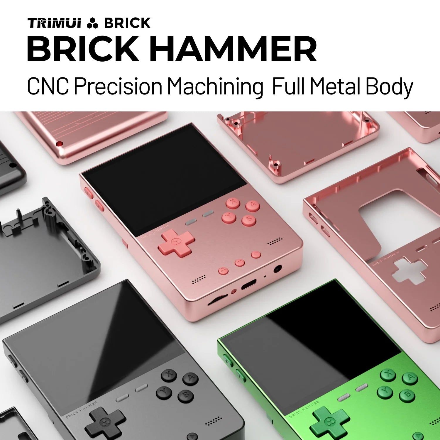 TRIMUI Brick Hammer Portable Handheld Game Player CNC Full Metal 3.2'' IPS Screen Retro Games Linux System Video Gaming Device - Limetastore