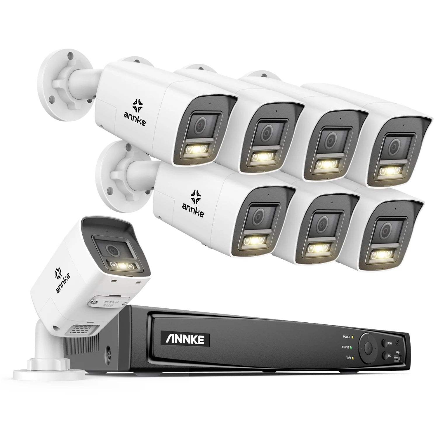 ANNKE 4K 8MP PoE CCTV sistem | 8-kanalni NVR, dvosmerni zvok, zaznavanje ljudi in vozil, 4 mm leča