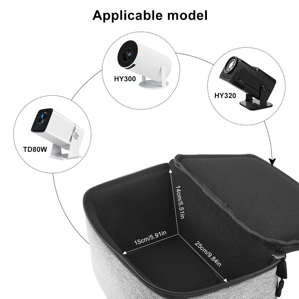 ThundeaL Mini Projector Carrying Case — Portable Travel Bag for HY300 Pro, HY300W, HY320, HY320W
