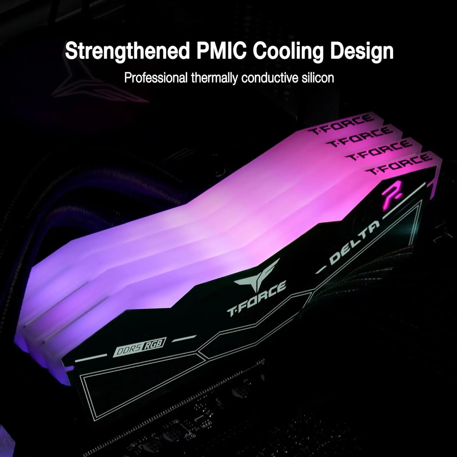 TEAMGROUP T-Force Delta RGB DDR5 32GB (2x16GB) 6000MHz CL30 Desktop RAM | Intel XMP 3.0 & AMD EXPO