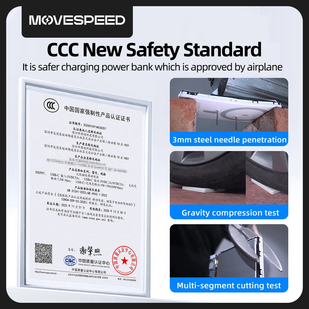 MOVESPEED poltrda baterijska prenosna polnilna baterija 5000 mAh MagSafe Magnetic