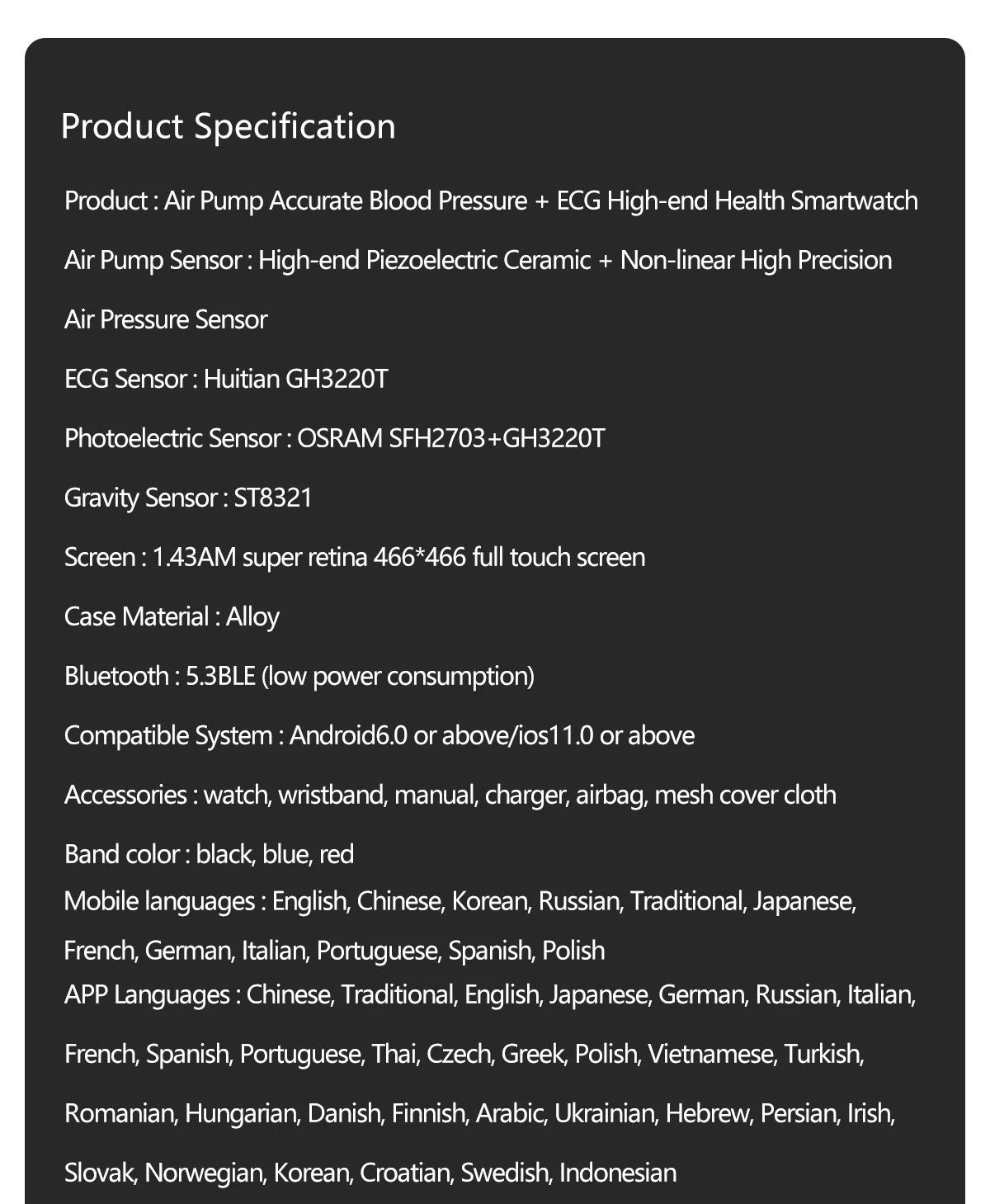 2026 New NFC Precision Blood Pressure Measurement Health Smart Watch Air Pump Airbag Men Women Blood Fat Uric Acid Smartwatches - Limetastore