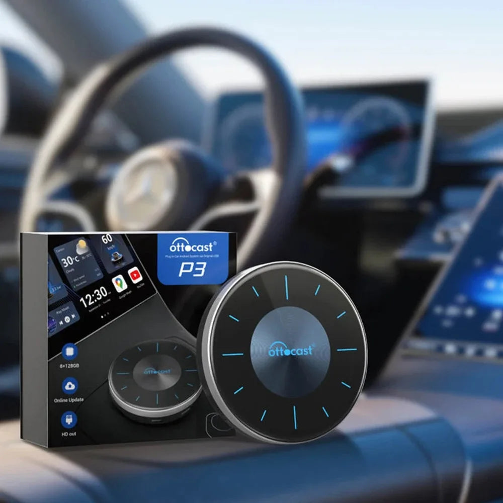 OTTOCAST P3 Wireless CarPlay Android AI Box with HDMI