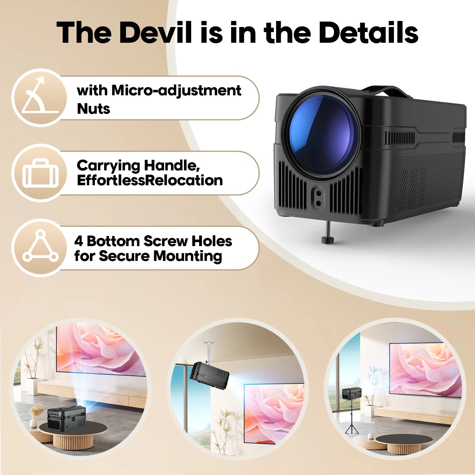 Magcubic HY450 projektor ultra kratkega dometa | 900 ANSI in samodejno ostrenje