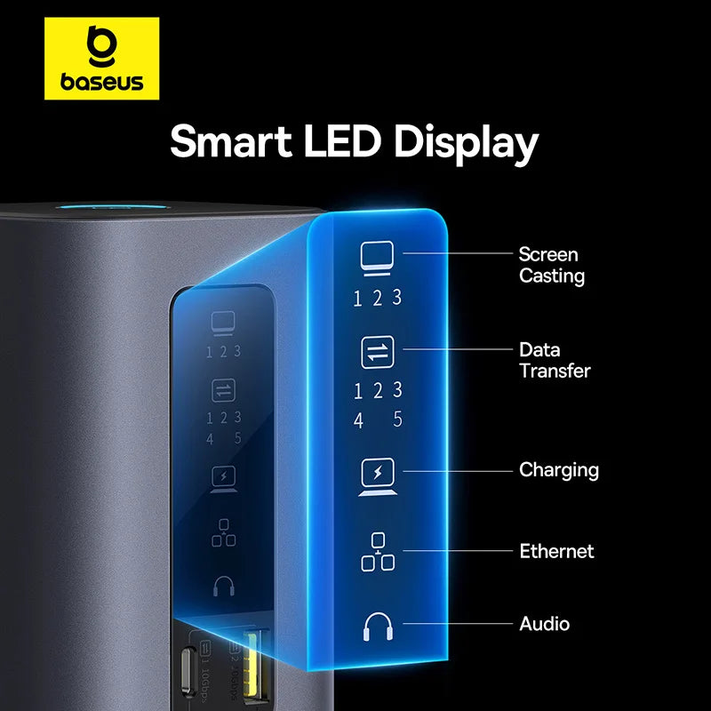 Baseus 11‑in‑1 USB‑C HUB for Mac M3/M2/M1 | HDMI 4K@60Hz, MST Triple Display, PD100W Docking Station