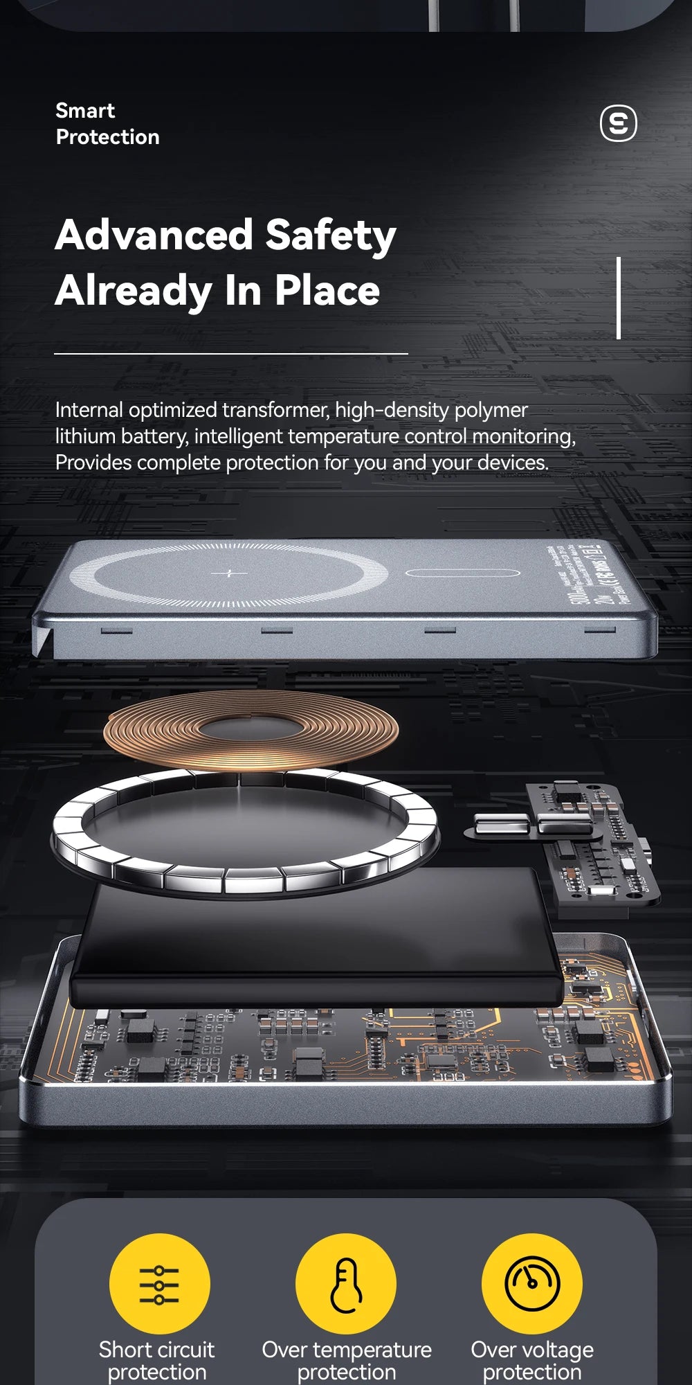 ESSAGER tanka magnetna brezžična prenosna baterija 20W 5000mAh MagSafe