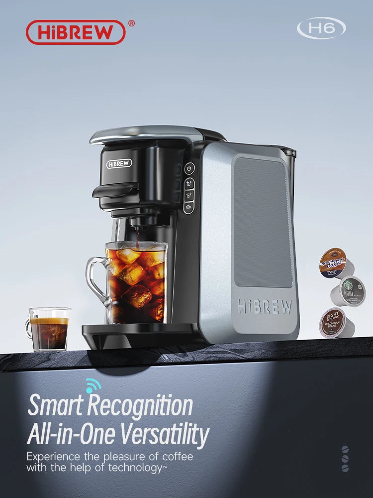 HiBREW H6 – Kavni aparat z več kapsulami 6 v 1 | Espresso kavni aparat na toplo in hladno 20 Barov