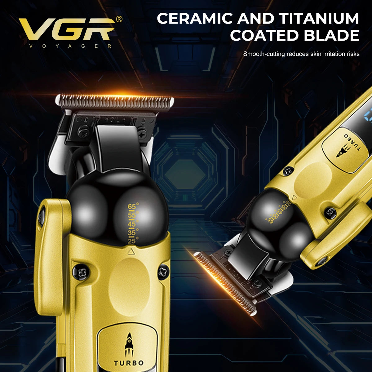 VGR V-274 Professional Hair Trimmer – Turbo Mode, 140-Min Runtime, 9 Angles