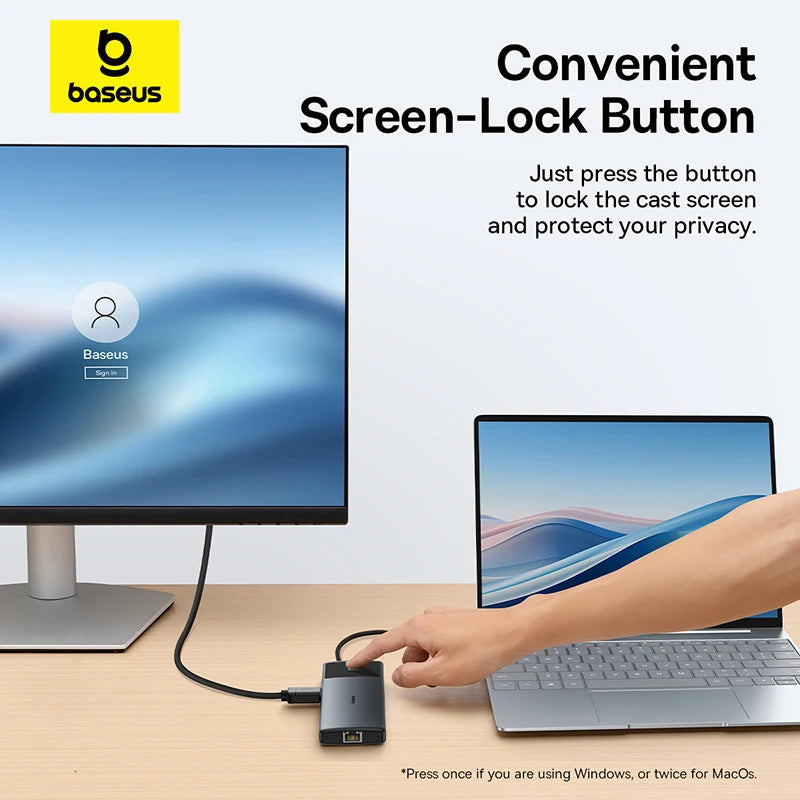Baseus 10‑in‑1 USB‑C Hub | Dual HDMI 8K + 4K, USB 3.2 10Gbps, RJ45, SD/TF, PD 100W