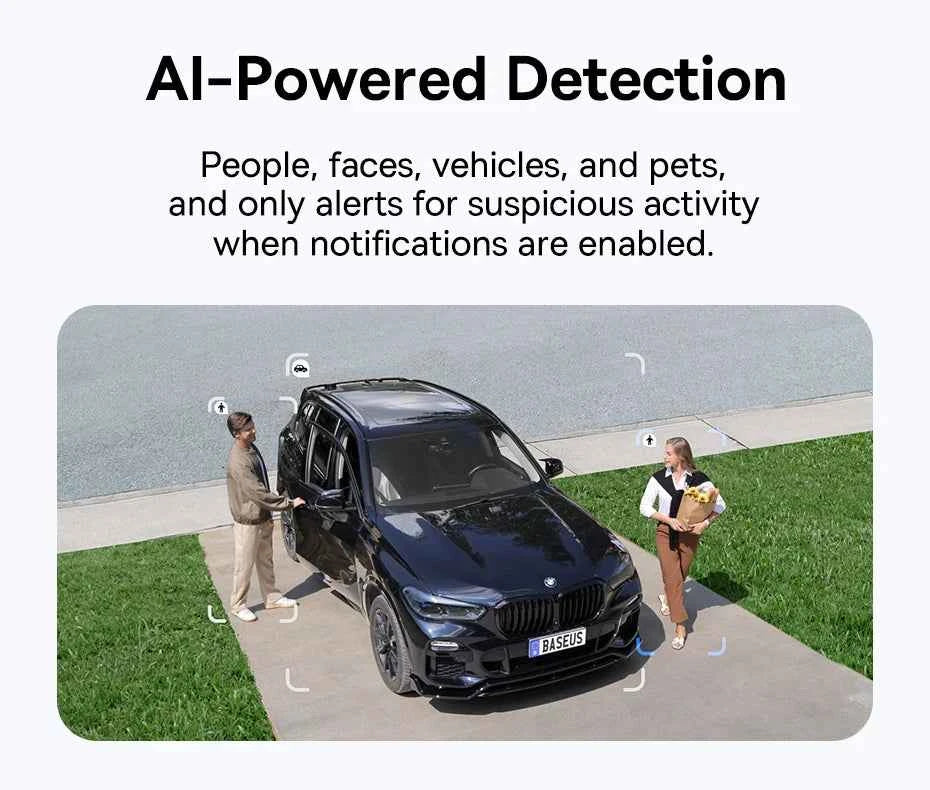 Baseus Security X1 Pro Outdoor Dual Camera Wireless 3K Camera Solar Panel Face Recognition Smart AI Tracking Security Camera - Limetastore