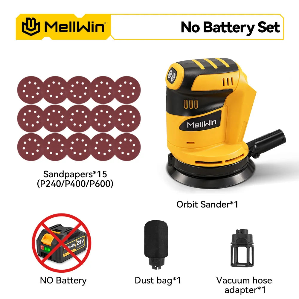 Cordless  Sander With Dust Box 3 Speed Cordless Disc Orbital Sander Polisher Machine For Makita 18V Battery Pin - Limetastore