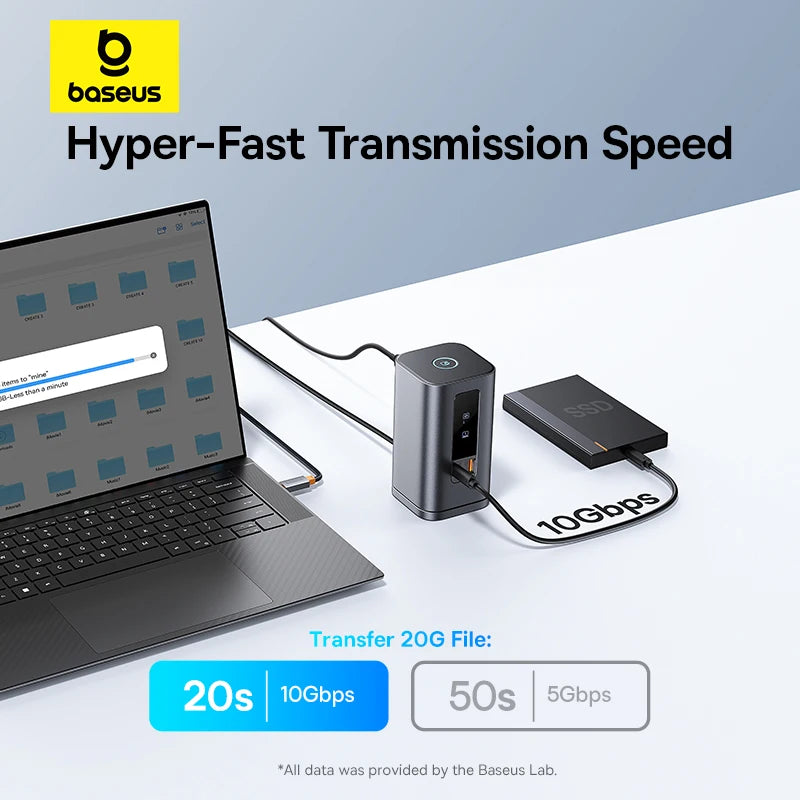 Baseus 11‑v‑1 zvezdišče USB‑C | HDMI + DP 4K@60Hz MST trojni zaslon, USB 3.2, RJ45, PD100W, magnetna priklopna postaja