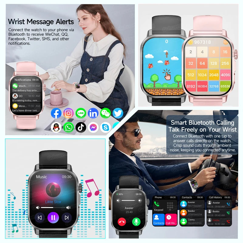 2026 New Uric Acid Blood Lipids Health Smart Watch AMOLED HD Bluetooth Call Sports Watches ECG+PPG Body Fat Smartwatch Men Women - Limetastore