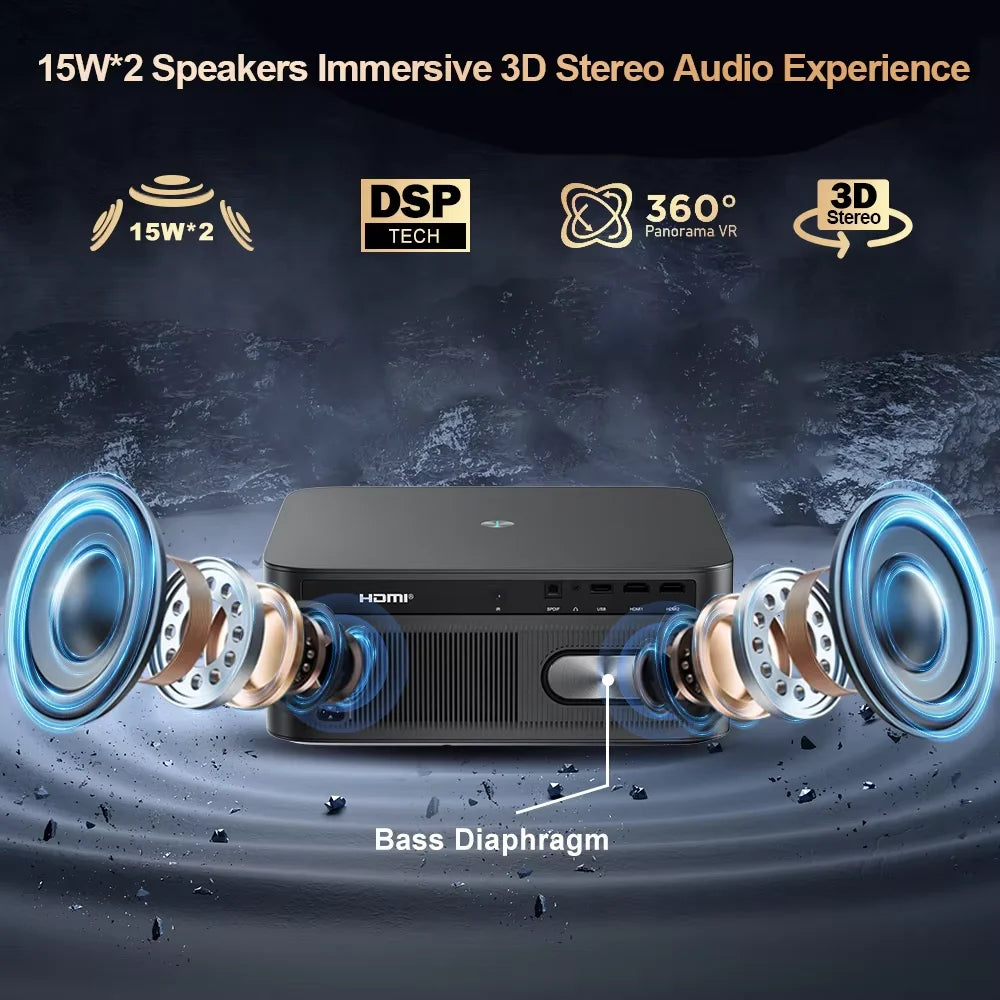 ThundeaL TD93 Pro pametni mini projektor – izvirna ločljivost 1080P Full HD, podpora za 4K,