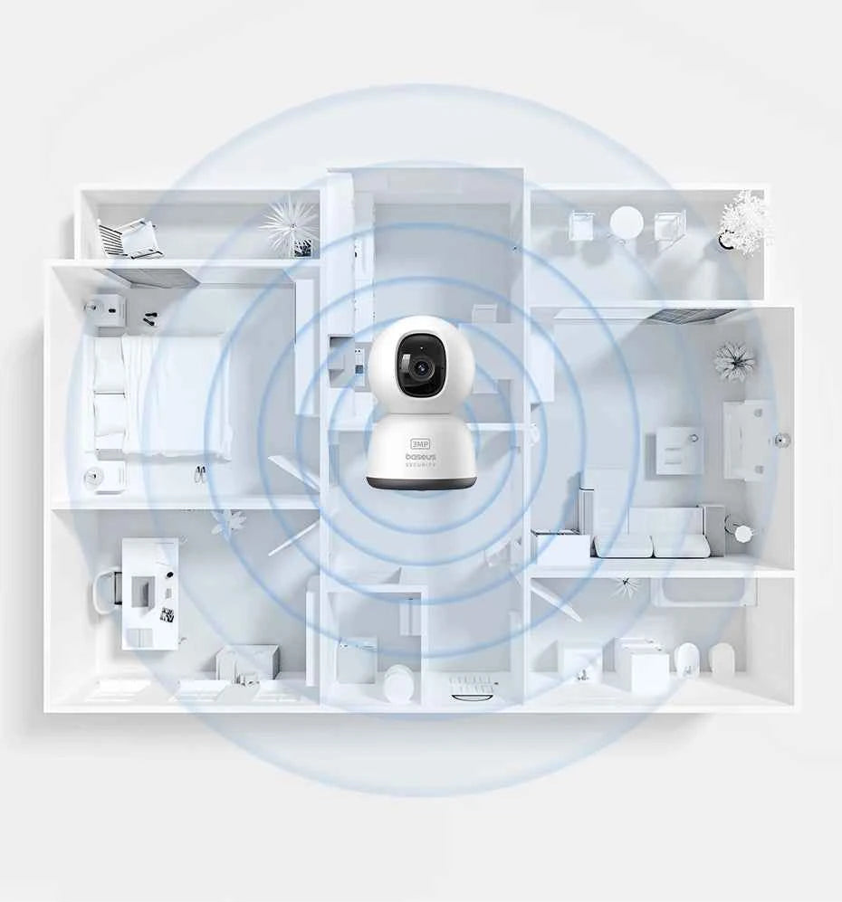 Baseus Security P1 Lite Indoor Camera 2K 3MP Pan&Tilt Smart Mini WiFi IP Camera Wireless Home Security Full HD Auto AI Tracking - Limetastore