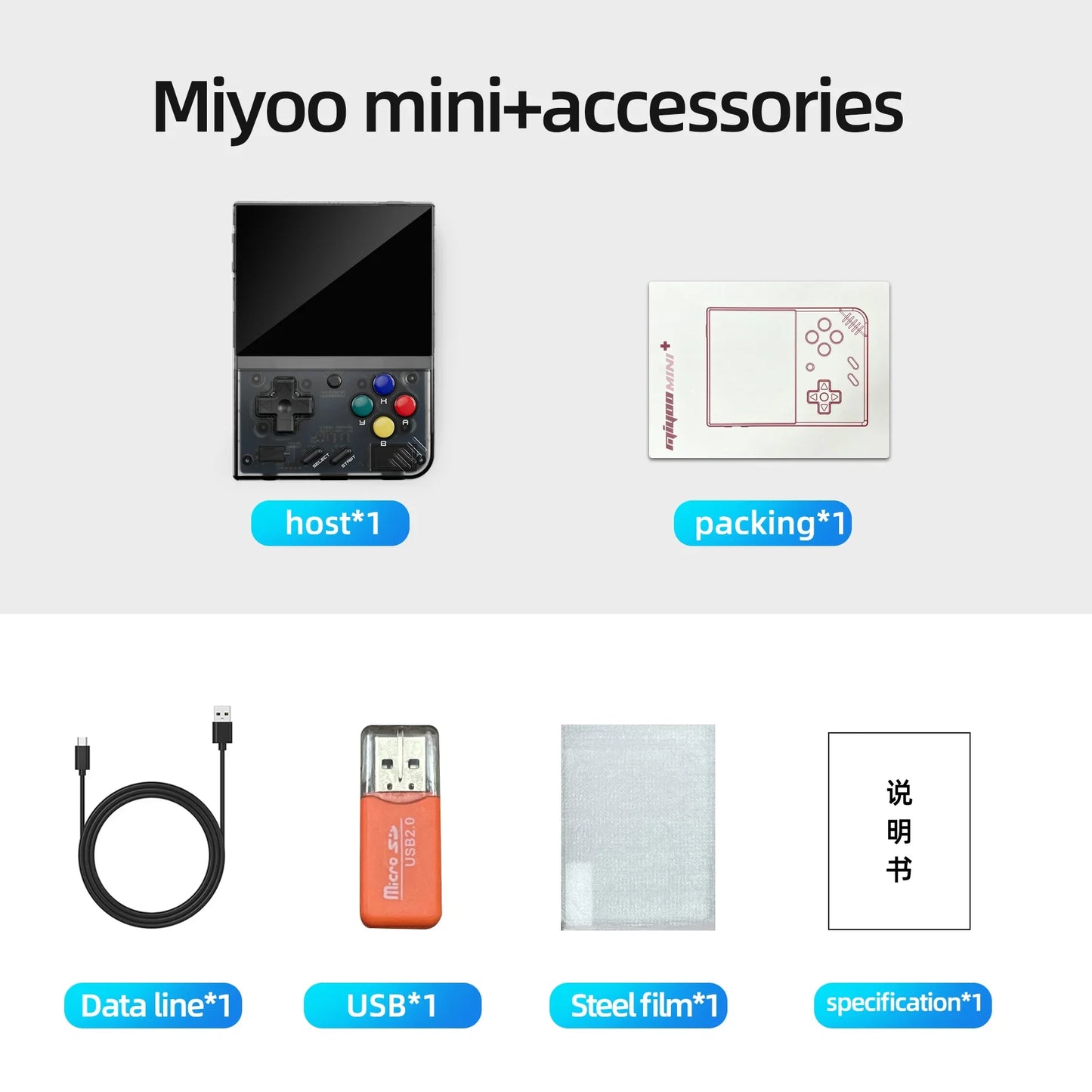 AMPOWN Miyoo Mini Plus Consoles Handheld Game Players 3.5'' IPS Portable Retro Video Game Linux System 3000mAh Wireless Emulator - Limetastore