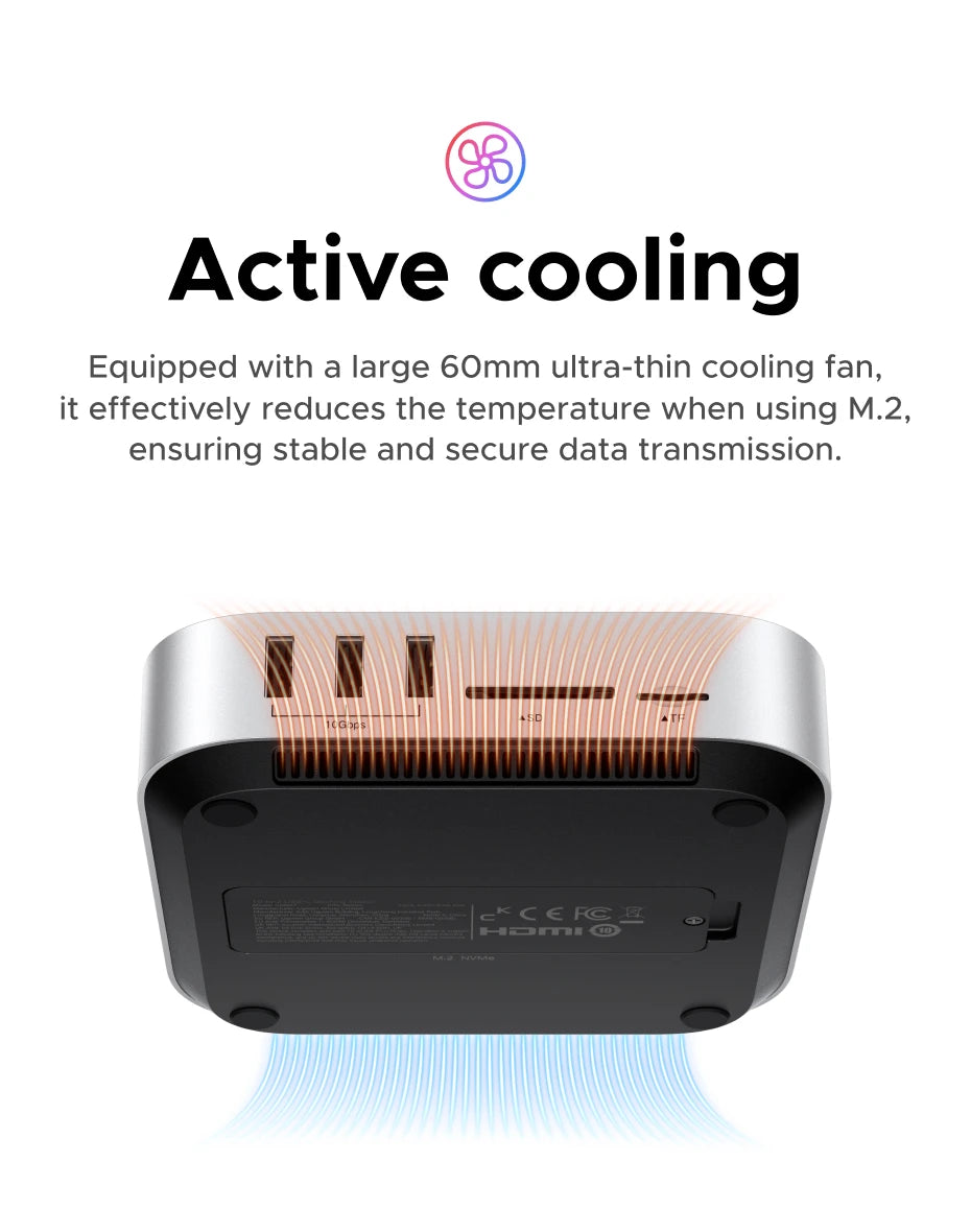 UGREEN 40Gbps Mac Mini M4 priklopna postaja z dvojnim USB-C, M.2 NVMe SSD ohišjem