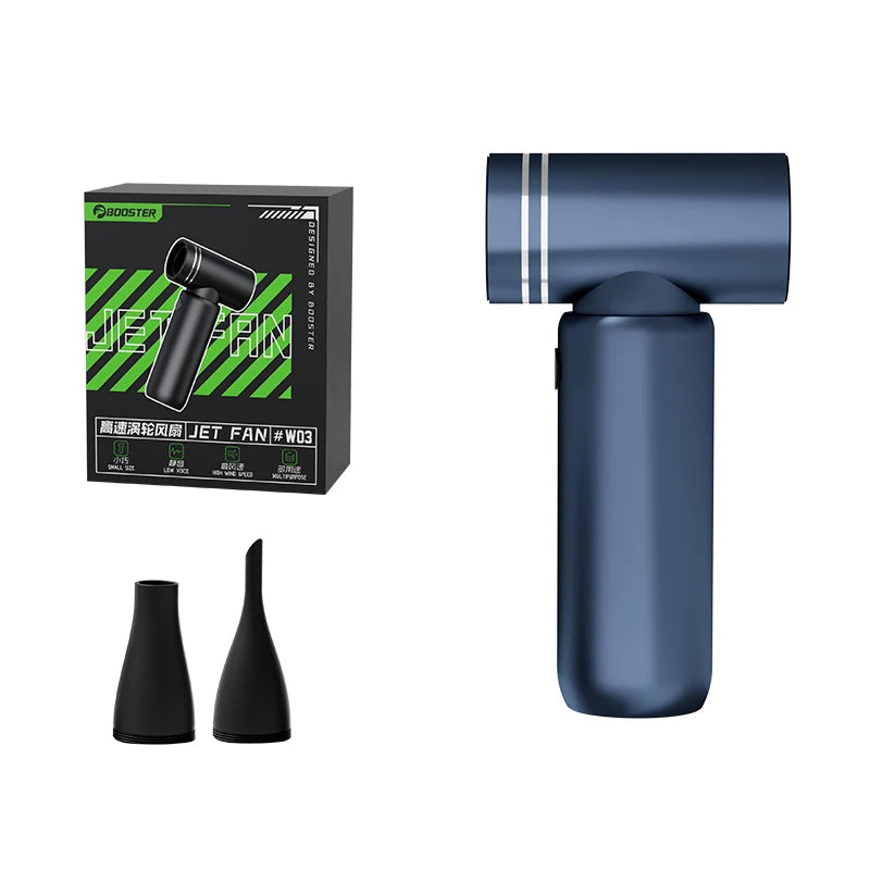 Booster Jet Fan Turbo Mini – 110.000 RPM brezkrtačni zračni pihalnik | Izjemno močan prenosni turbo ventilator