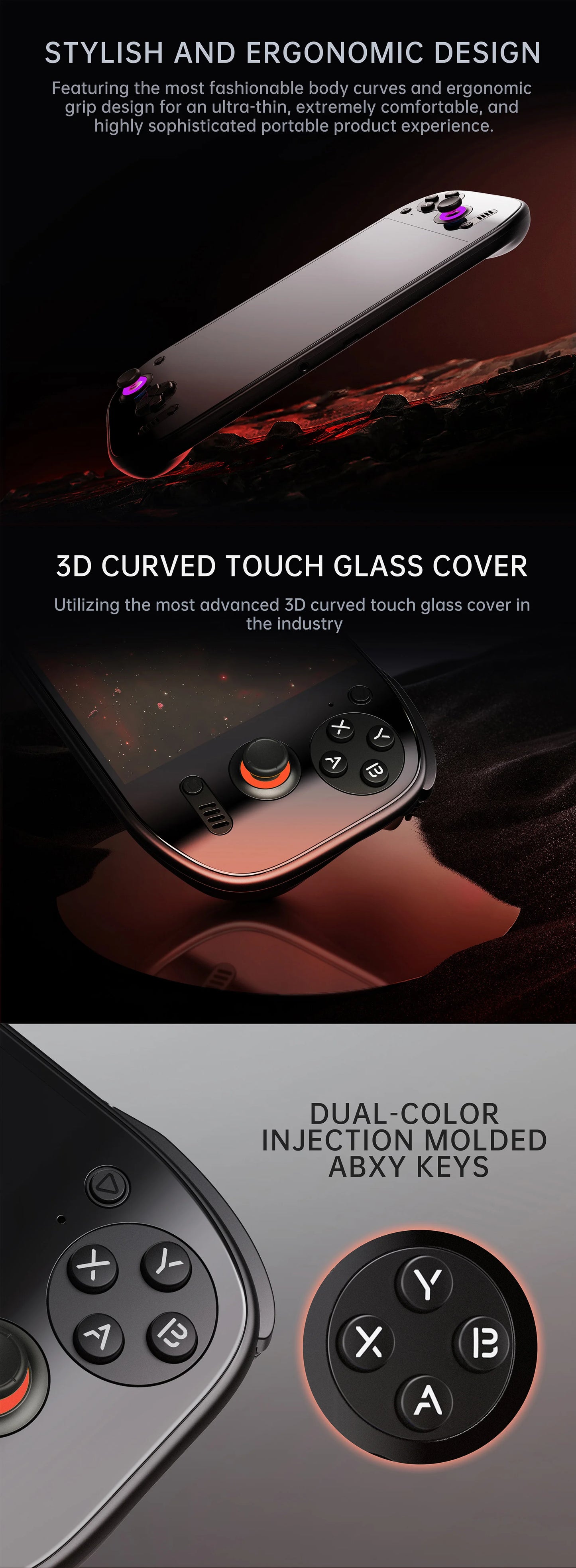 AMPOWN AYN Odin 2 Portal Handheld Game Players 7-Inch OLED 8Gen2 8000mAh Android 13 Portable Retro Video Game Custom Wireless - Limetastore
