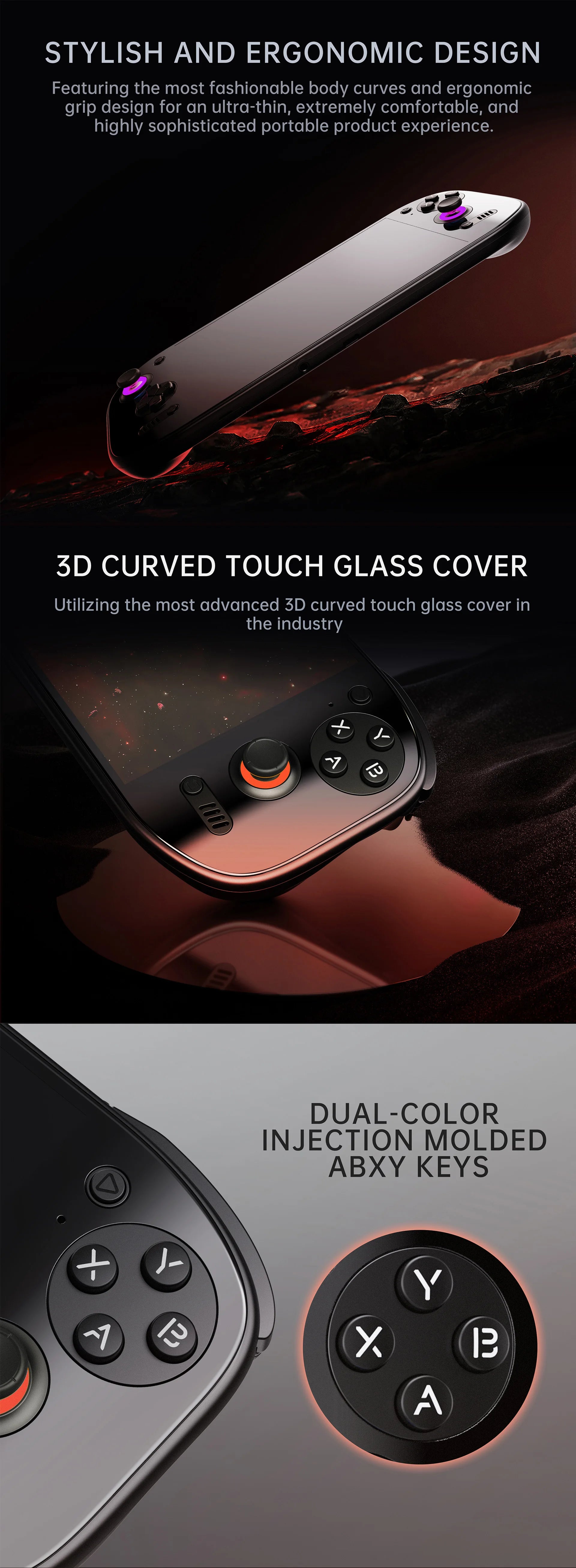 AMPOWN AYN Odin 2 Portal Handheld Game Players 7-Inch OLED 8Gen2 8000mAh Android 13 Portable Retro Video Game Custom Wireless - Limetastore