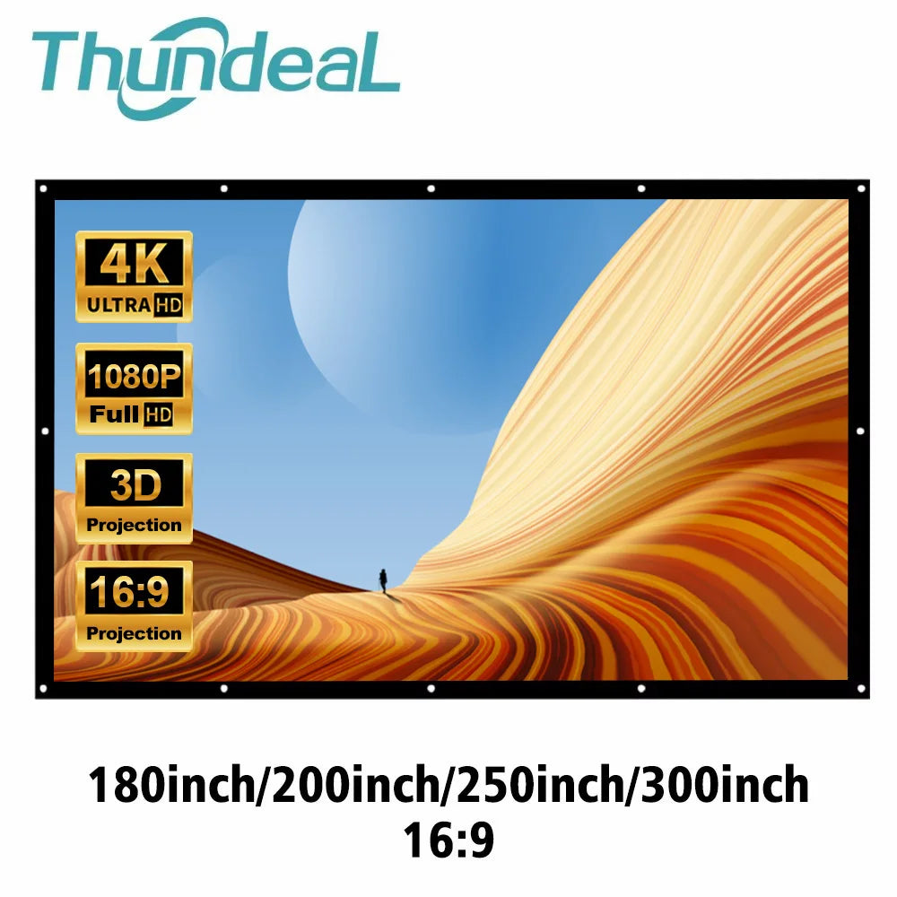 Izjemno veliko projekcijsko platno 180 200 250 300 palcev za projektorje BenQ Optoma Samsung, platno za projekcijo 3D 4K HD za domači kino