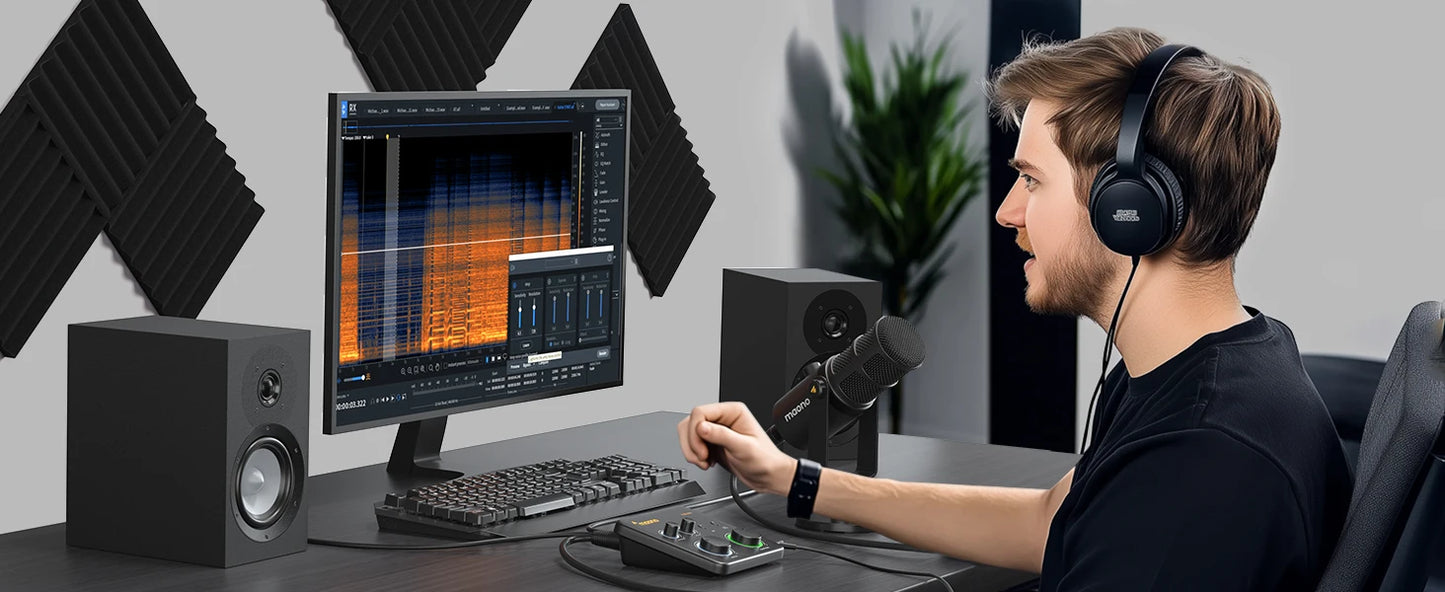 Maono PS22 Lite – USB avdio vmesnik 24-bit/192 kHz | XLR vhod, povratna zanka, podpora za ASIO, združljiv z DAW za glasbo, kitaro in snemanje