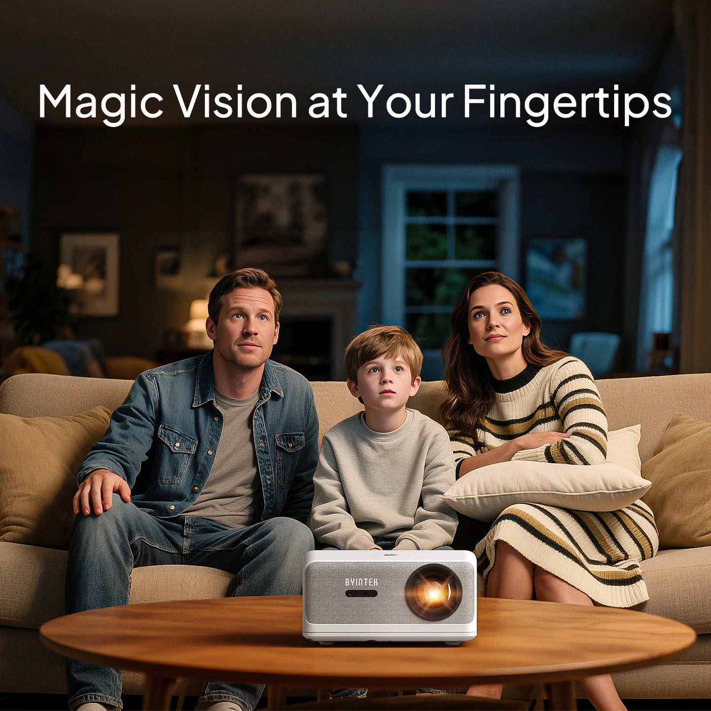 BYINTEK LOVE U14 Smart Cinema Projector – 1250 ANSI Lumens, Native 1080P/4K Support