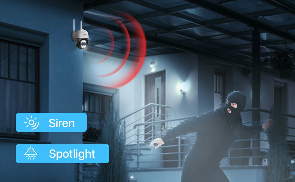ZOSI 2K 3MP zunanja WiFi PTZ kamera s pomikanjem/nagibanjem – dodatna kamera za sisteme ZOSI NVR