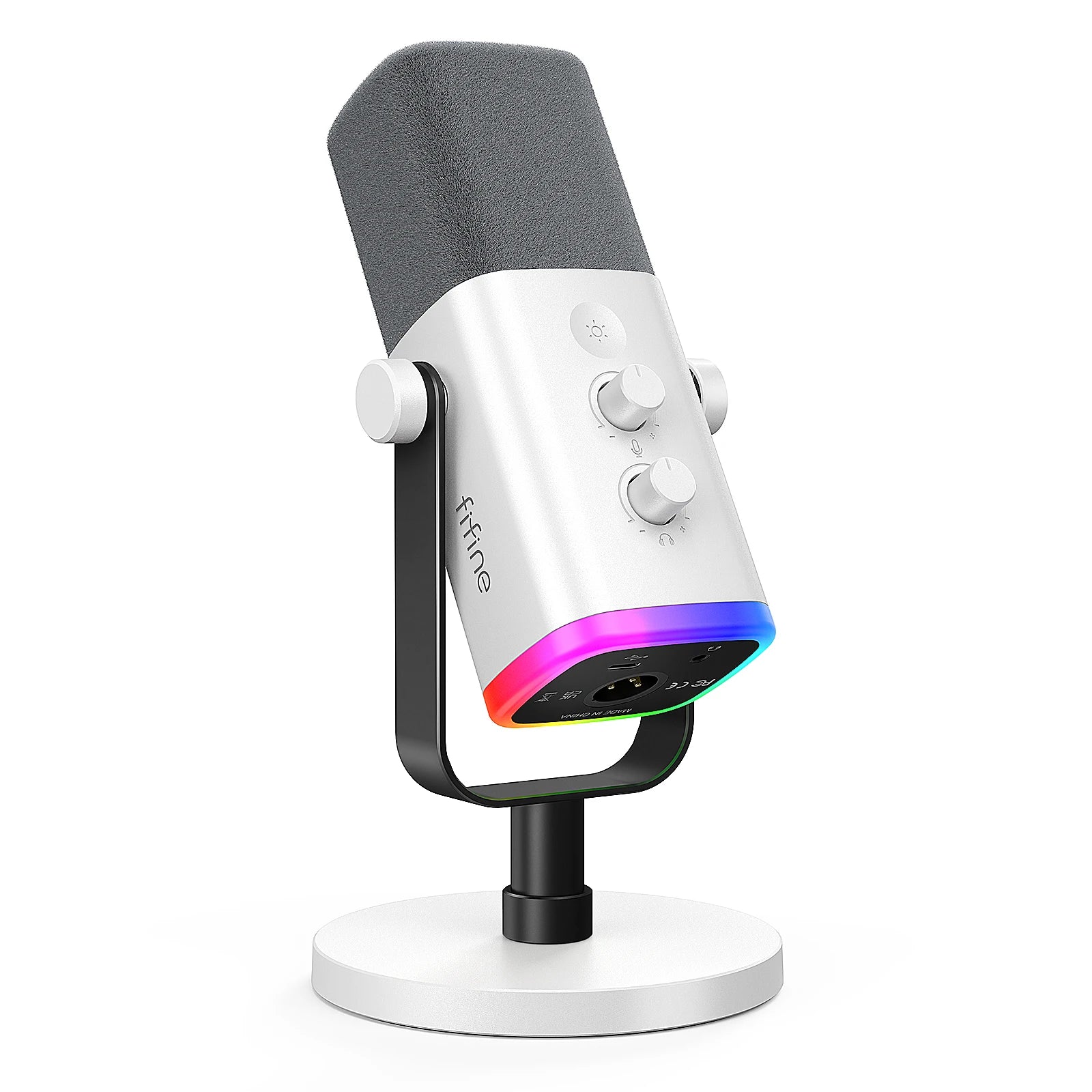 FIFINE AmpliGame AM8P USB/XLR Dynamic Microphone | RGB Control & Mute - Limetastore