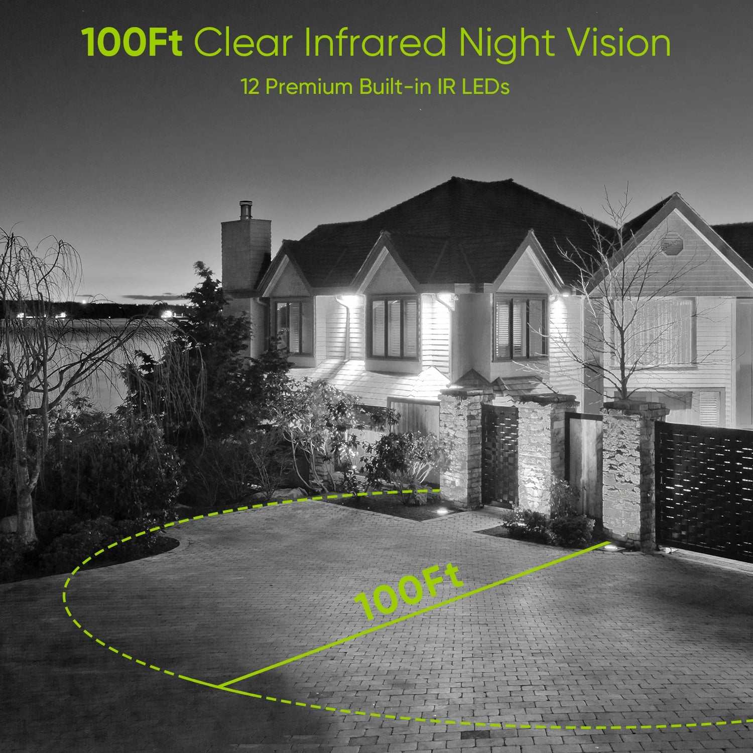 SANNCE 5MP TVI kamere | 4× IR nočni vid, 12 IR LED, 3,6 mm leča, BNC kabel