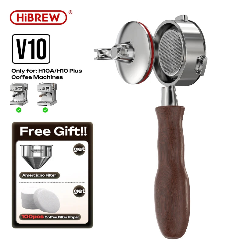 HiBREW 58mm 3-uši portafilter brez dna – profesionalni ročaj filtra za HiBREW H7A, H10A, H10 Plus