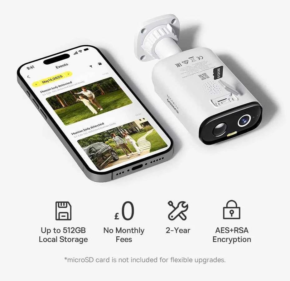 Baseus Security S1 Lite Wireless Outdoor Camera 4-Cam Solar Security Camera 2K Clarity With Power 135°FOV IP67 512GB Wifi Camera - Limetastore