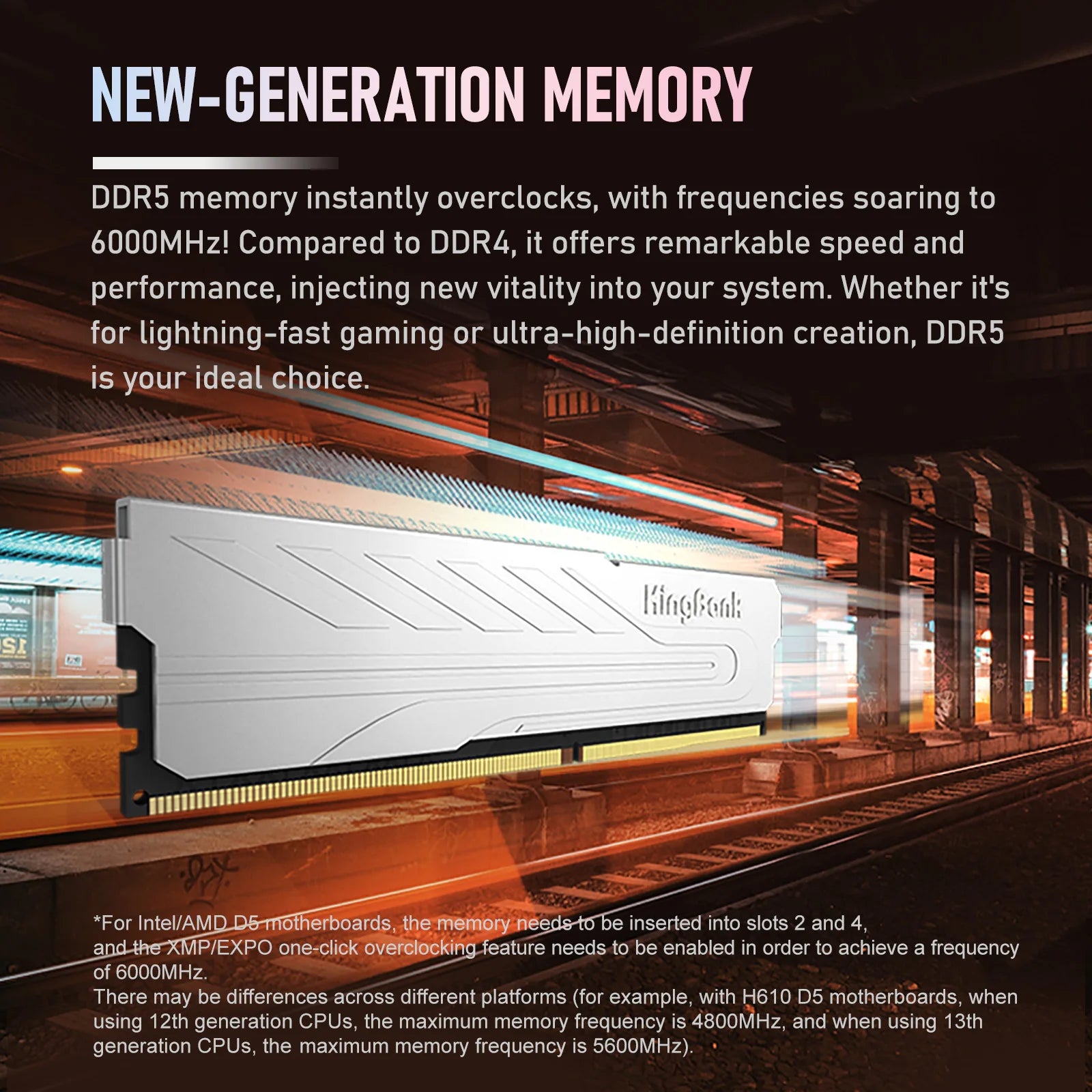 KingBank DDR5 RGB Gaming RAM 32GB Kit (2x16GB) 6000MHz CL36