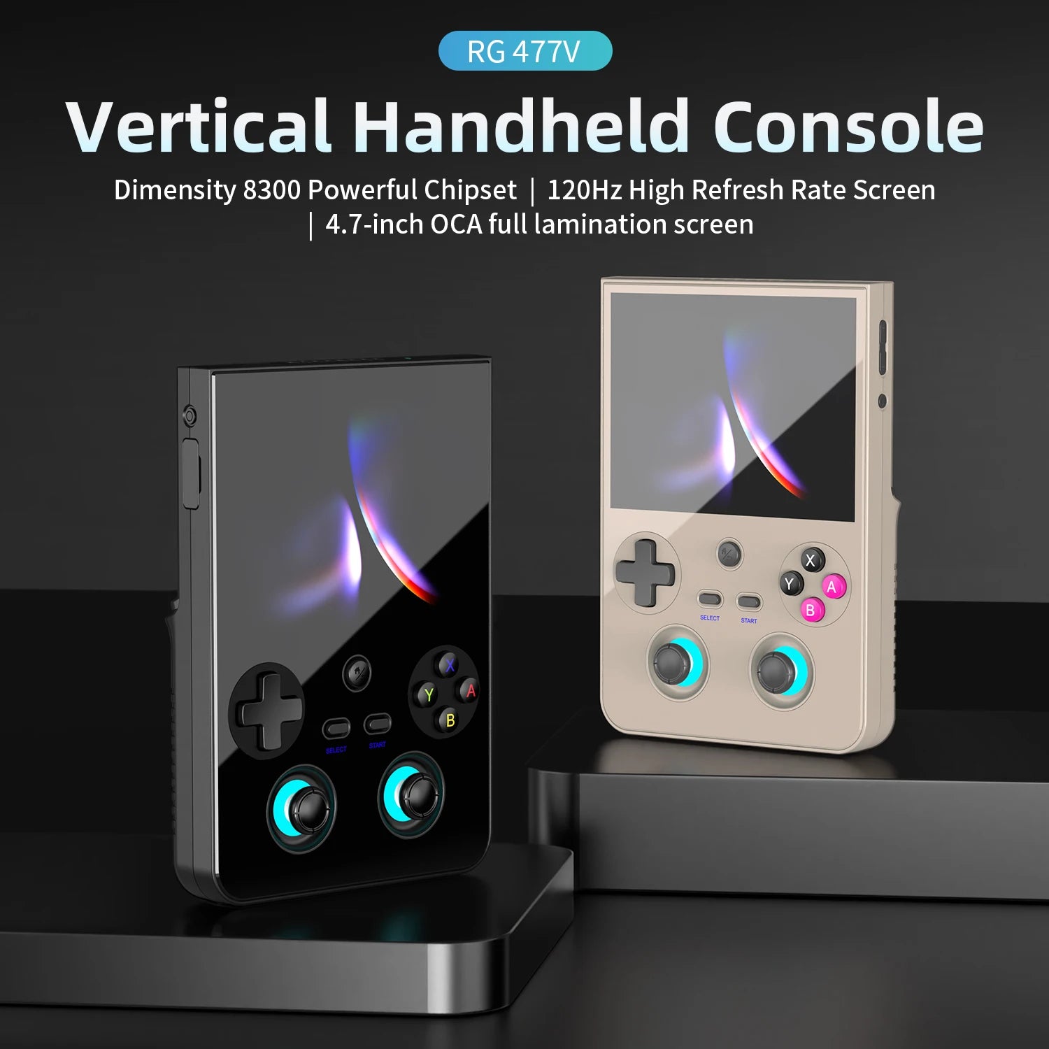 AMPOWN Anbernic RG477V Handheld Game Consoles 4.7-Inch LTPS Screen 120Hz Android 14 Portable Retro Video Gaming Player AI WIFI - Limetastore