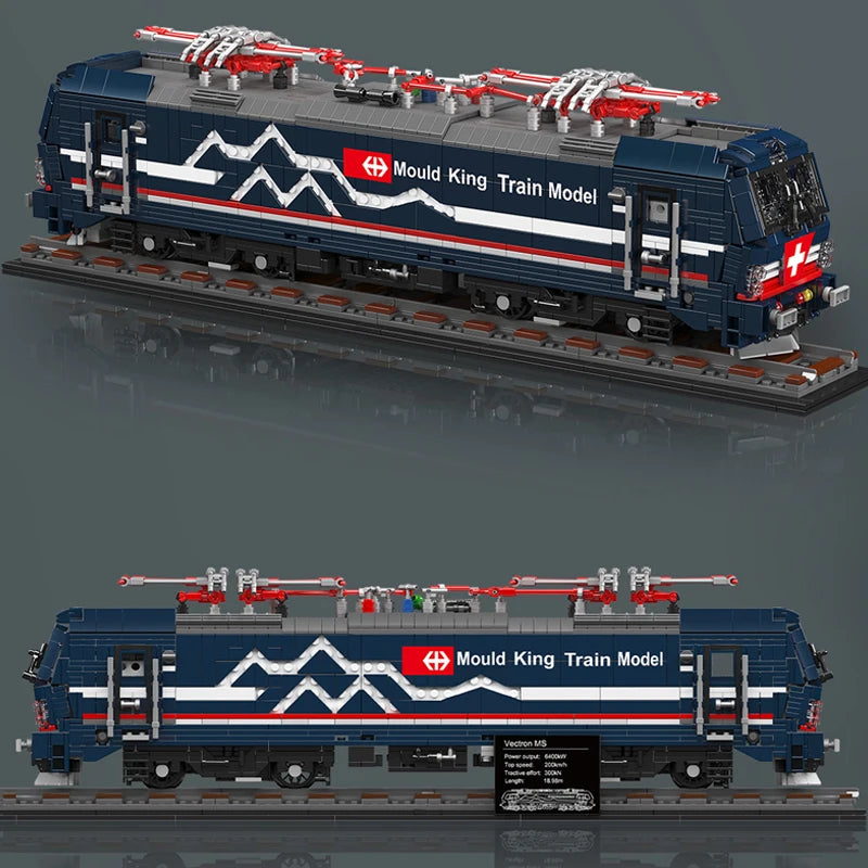 Mould King 12045 Motorized Vectron MS Train Set | RC Technical Locomotive Building Blocks with Tracks - Limetastore