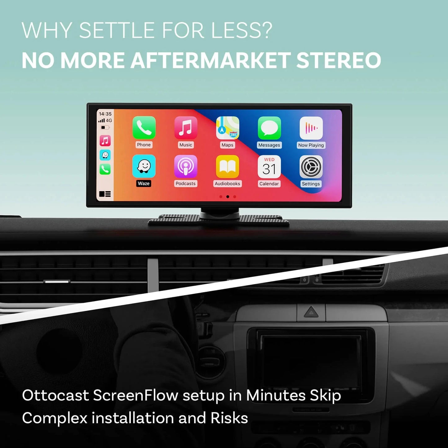 OTTOCAST ScreenFlow 11.4" Android 13 Brezžični avtomobilski zaslon