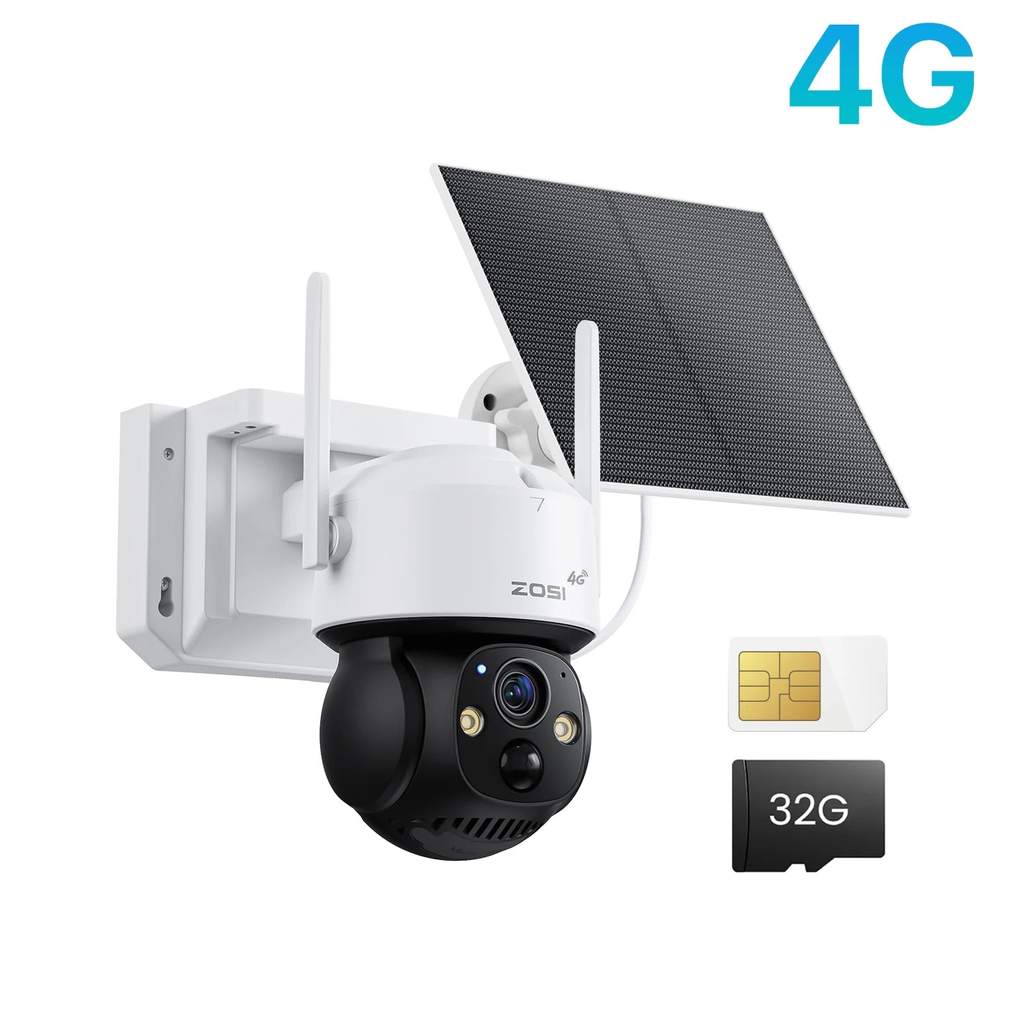 ZOSI 4MP 4G/WiFi Outdoor Battery Security Camera – Solar‑Powered 15000mAh Waterproof Smart Cam
