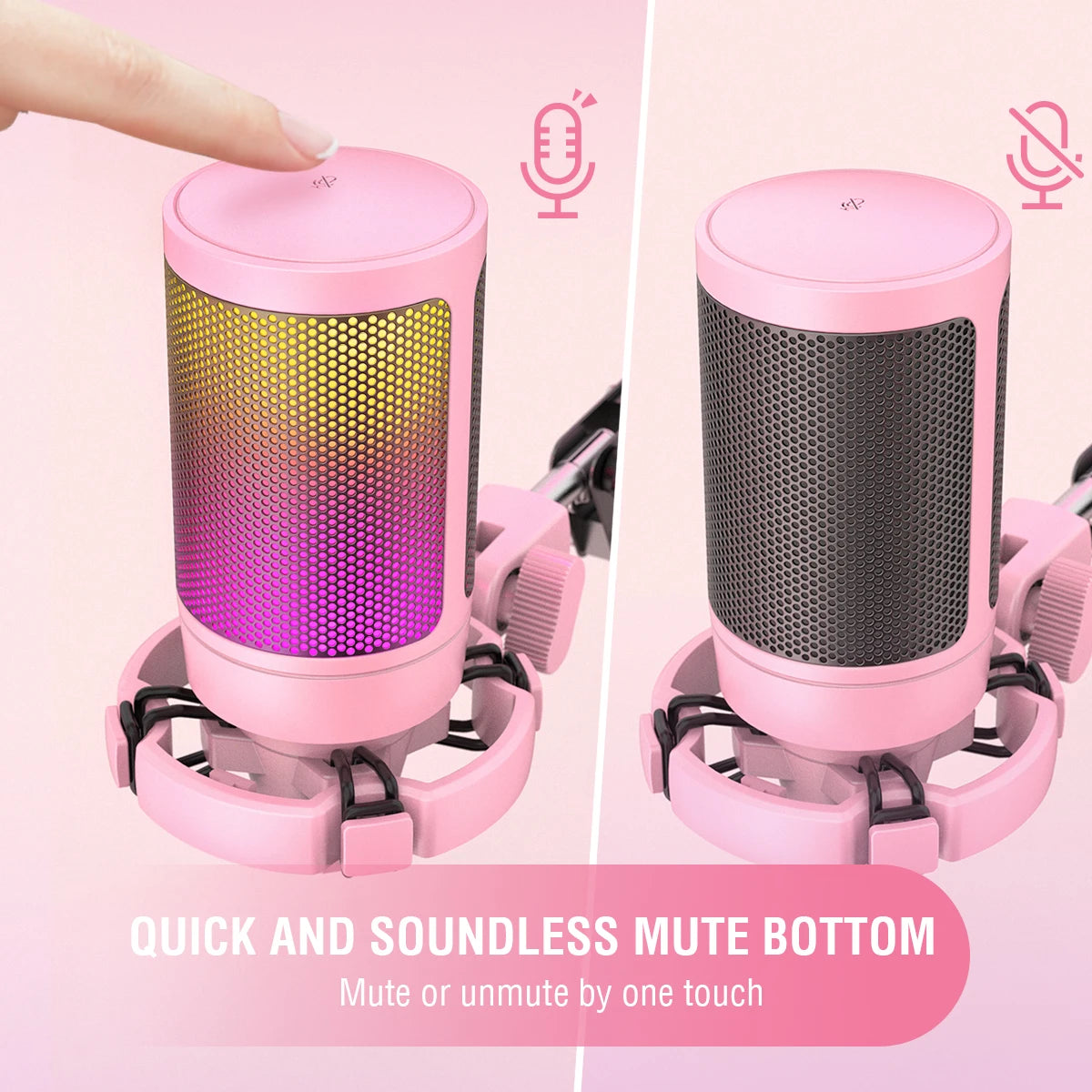 FIFINE A6V Ampligame RGB USB Gaming Microphone | Condenser Mic for PC - Limetastore