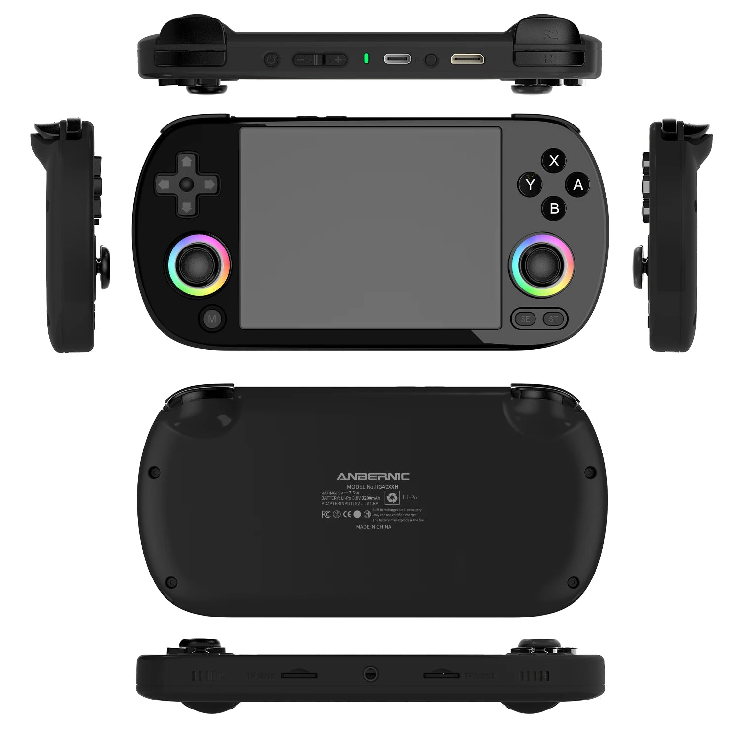 ANBERNIC RG40XX H Portable Retro Game Console 4.0 inch IPS Screen Linux 64-bit RGB Light 5G WiFi Preloaded 5K+ Classic Games - Limetastore
