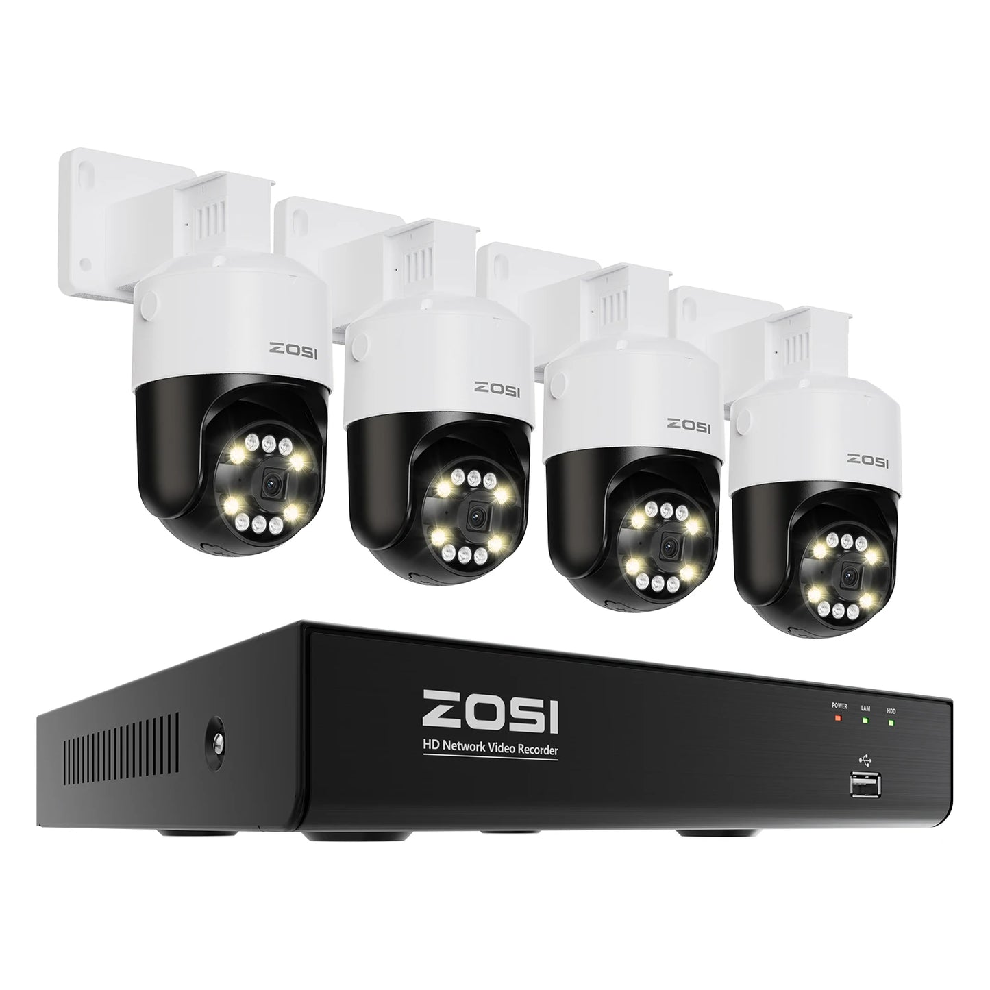 ZOSI 8MP PTZ PoE Security Camera System – 4K AI Face/Person/Vehicle Detection