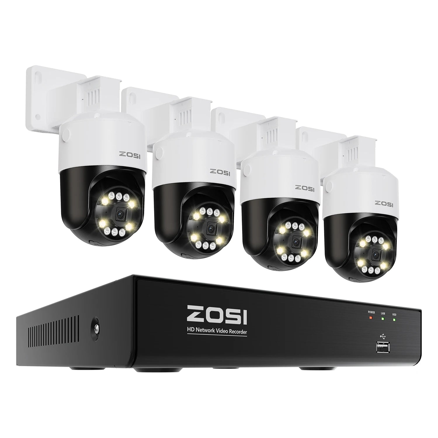 ZOSI 8MP PTZ PoE Security Camera System – 4K AI Face/Person/Vehicle Detection