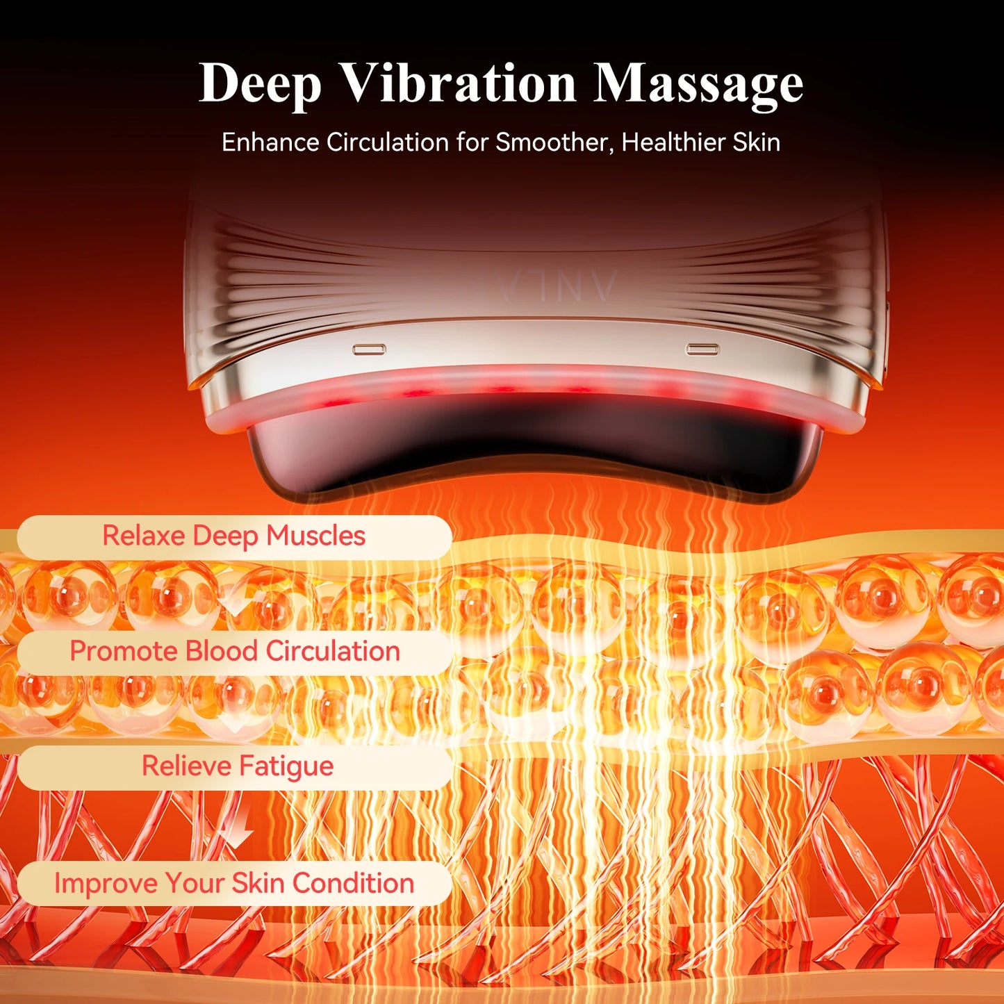 ANLAN 2‑in‑1 Gua Sha Massager | Jade, Hot Compress, EMS, LED, Scalp & Face Lifting