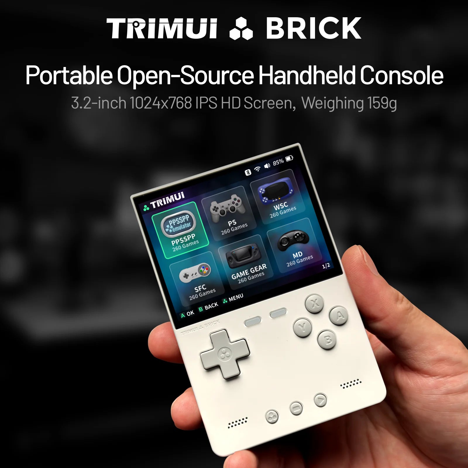 AMPOWN Trimui BRICK Portable Retro Handheld Game Players 3.2'' IPS Screen Emulator Video Games Consoles Linux System Allwinner - Limetastore