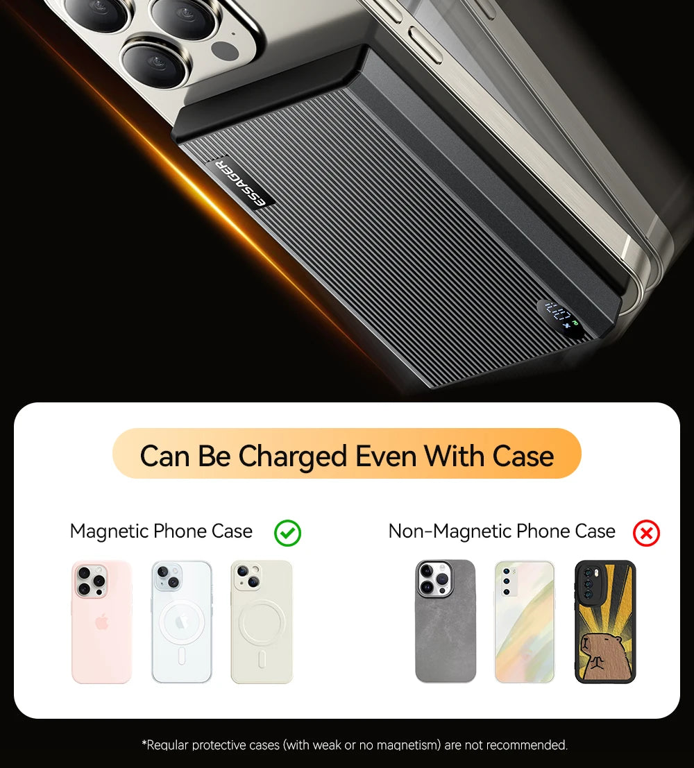 ESSAGER Thin Magnetic Power Bank 20W 10000mAh MagSafe